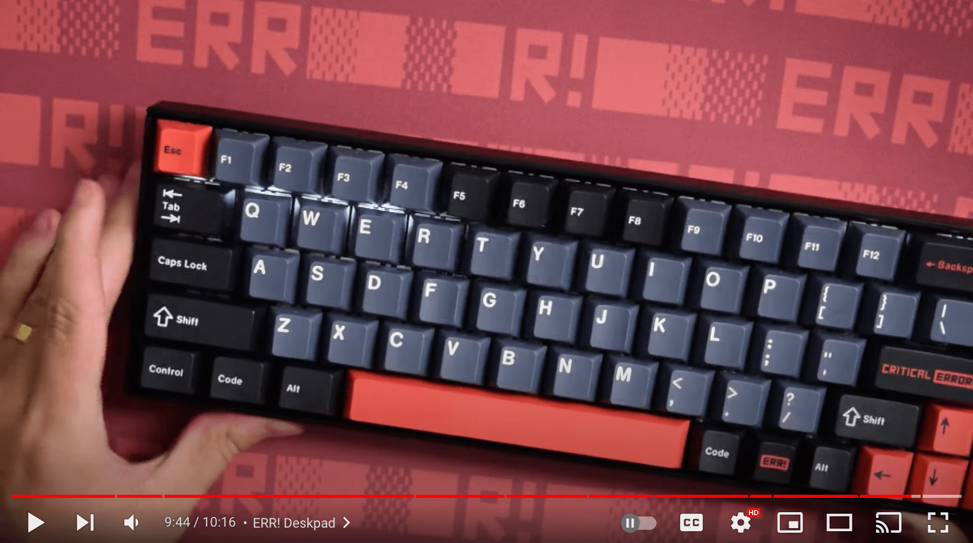 Screenshot of the unboxing video of GMK Dracula keycaps