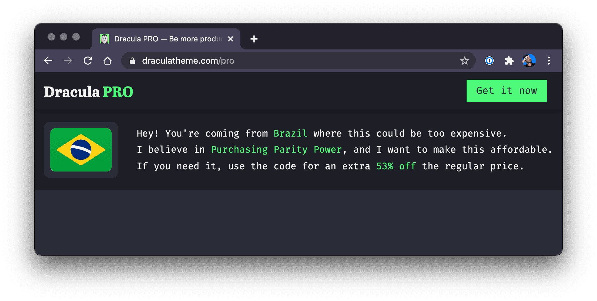 Purchasing Parity Power on Dracula Pro