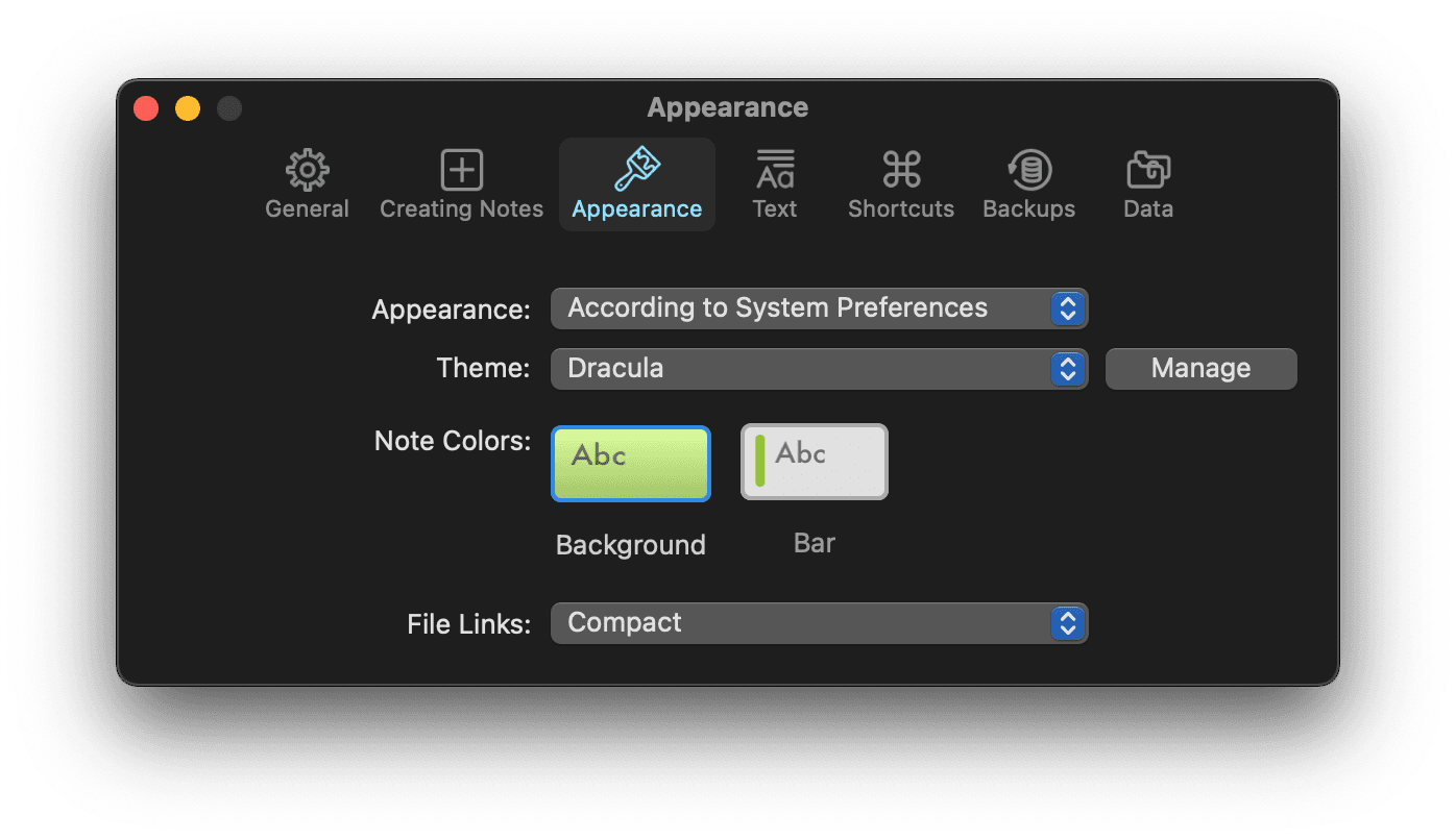 SideNotes Appearance