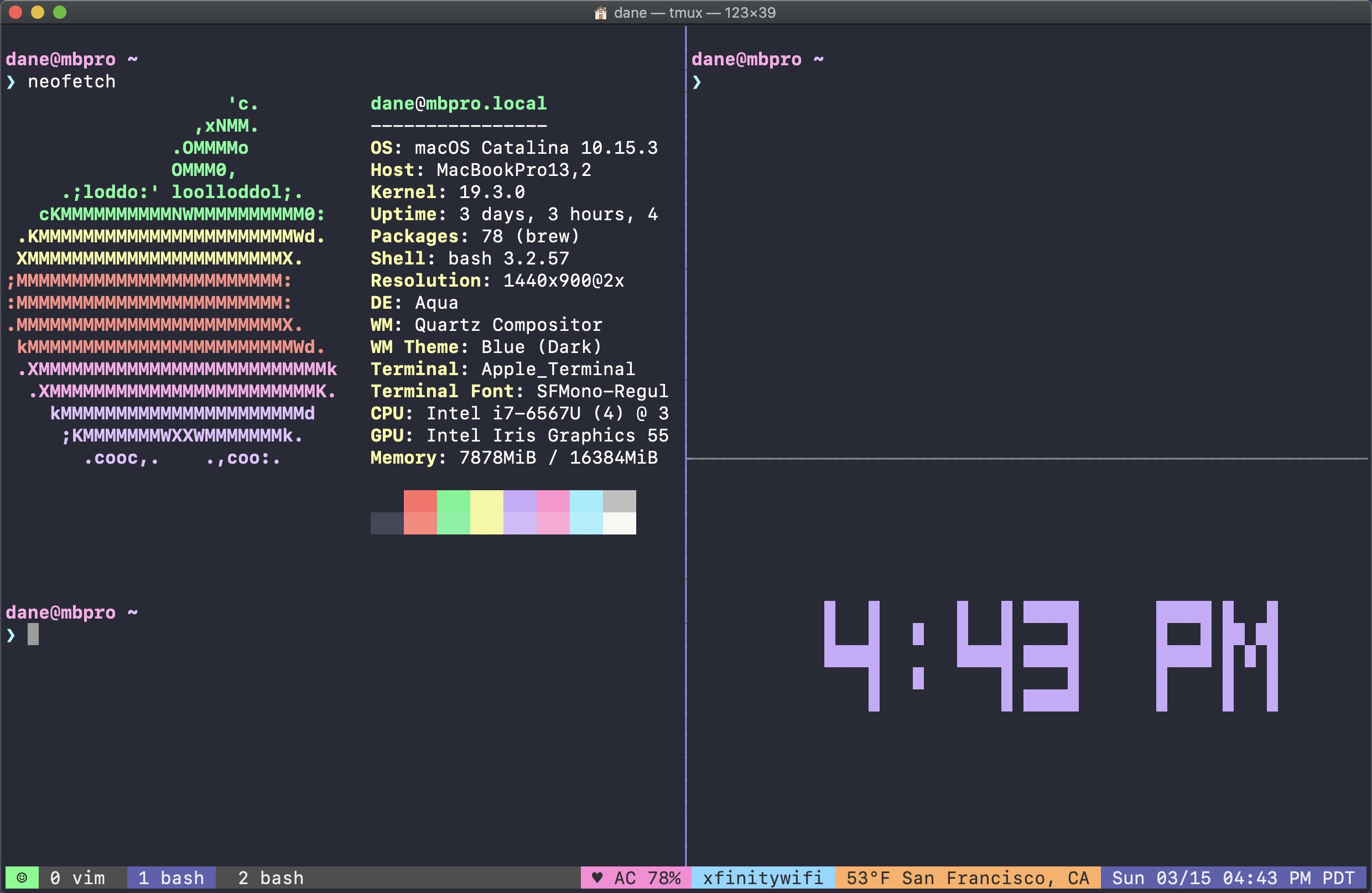 tmux - Theme Preview